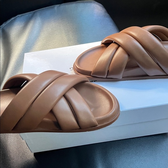 Anine Bing Lizzie Slide Sandal Cognac Brown Tan 39 - Picture 8 of 10